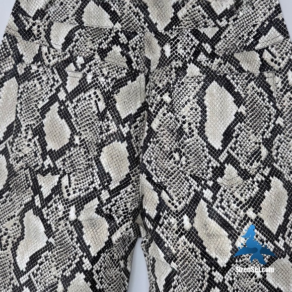 1151 NWT Choosy Elizabeth Faux Leather Pants – Size 4 - Black/Cream Snakeskin - Picture 8 of 16